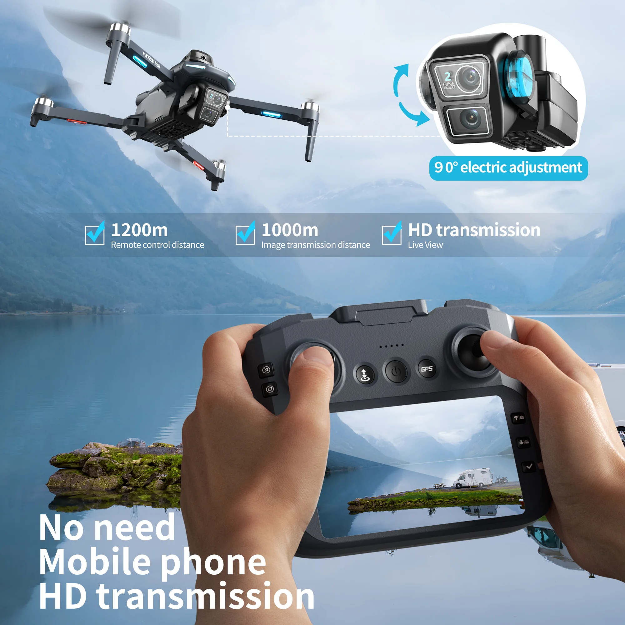 Drone Original XT606 MAX GPS 4 - Drone Photogrammetry avaliação e preço